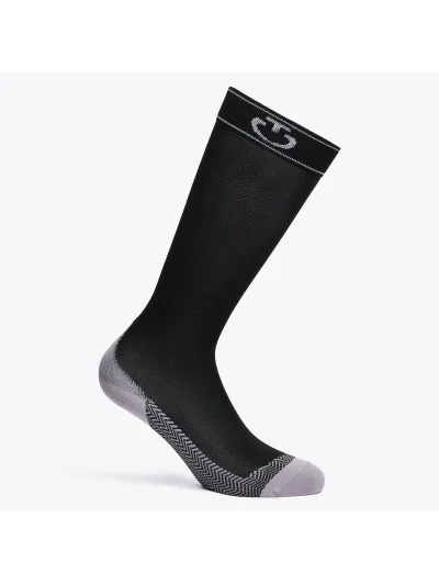 Thin black sports socks with gray logo - Cavalleria Toscana