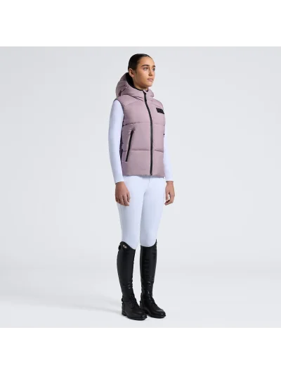Pink down vest with hood for junior (unisex) - Cavalleria Toscana - imagen 2