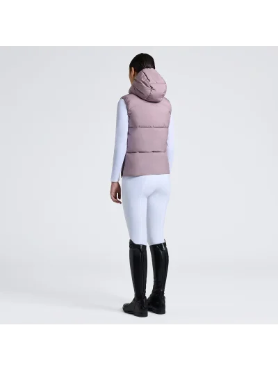 Pink down vest with hood for junior (unisex) - Cavalleria Toscana - imagen 3
