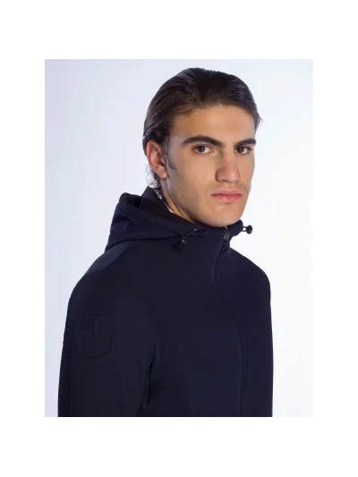 Chaqueta de entrenamiento azul marino con capucha para hombre - Cavalleria Toscana - imagen 4