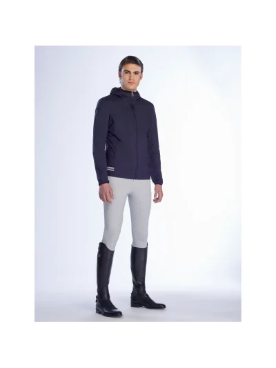 Cortavientos impermeable azul marino con capucha para hombre - Cavalleria Toscana - imagen 4