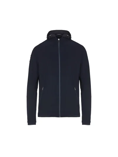 Chaqueta softshell azul marino con capucha para hombre - Cavalleria Toscana - imagen 2