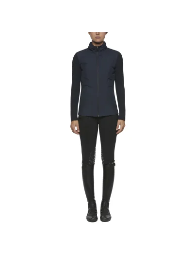 Women's Navy Quilted Windbreaker Jacket with Hood - Cavalleria Toscana