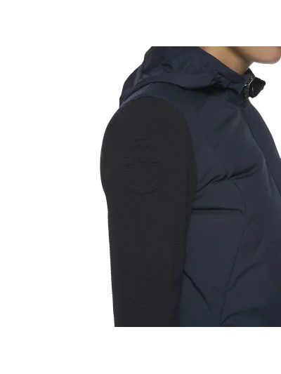 Women's Navy Quilted Windbreaker Jacket with Hood - Cavalleria Toscana - imagen 4