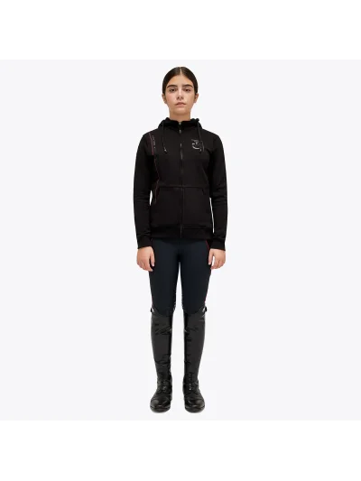 Chaqueta negra básica con capucha y cremallera junior Academy - Cavalleria Toscana