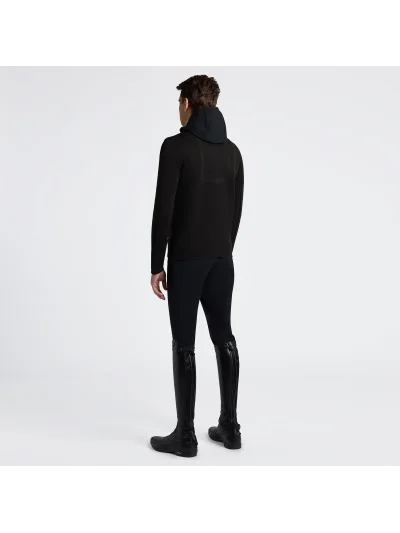 Chaqueta softshell técnica de punto negra con capucha para hombre - Cavalleria Toscana - imagen 3