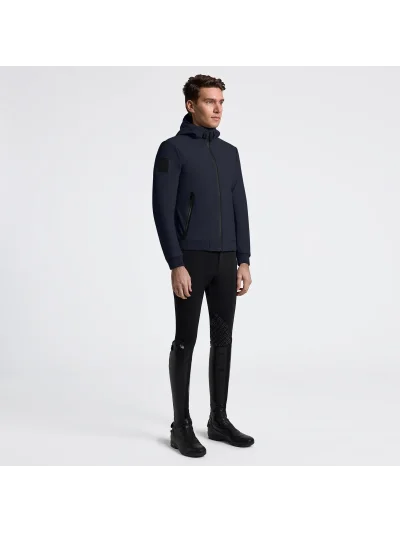 Chaqueta térmica softshell con capucha en azul marino para hombre - Cavalleria Toscana - imagen 2