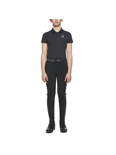 Polo de piqué de manga corta azul marino junior unisex - Cavalleria Toscana