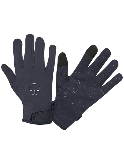 Guantes técnicos con grip azul marino de invierno para montar a caballo - Cavalleria Toscana