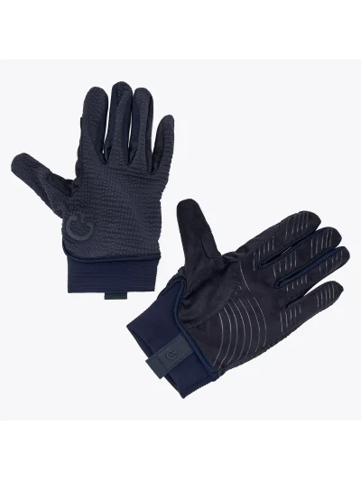 Guantes tecnicos con grip azul marino para montar a caballo - Cavalleria Toscana