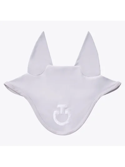Orejeras gris claro con el logo en blanco con orejas finas elásticas para caballo y pony - Cavalleria Toscana
