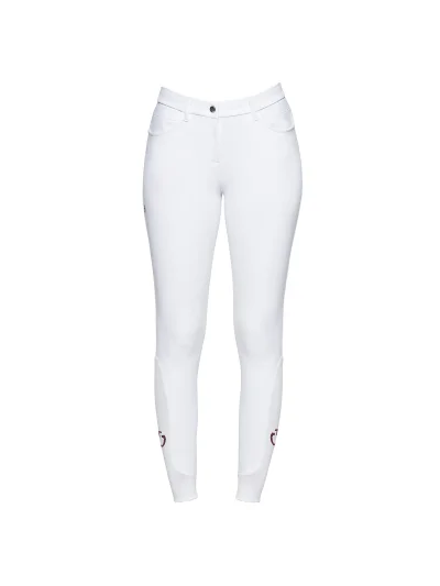 White riding pants with silicone knee grip for women - Cavalleria Toscana - imagen 2