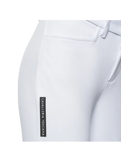 Pantalones de montar a caballo blancos (grip rodilla) junior unisex - Cavalleria Toscana - imagen 4