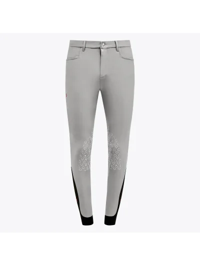 Pantalones de montar a caballo grises (grip rodilla) para hombre - Cavalleria Toscana