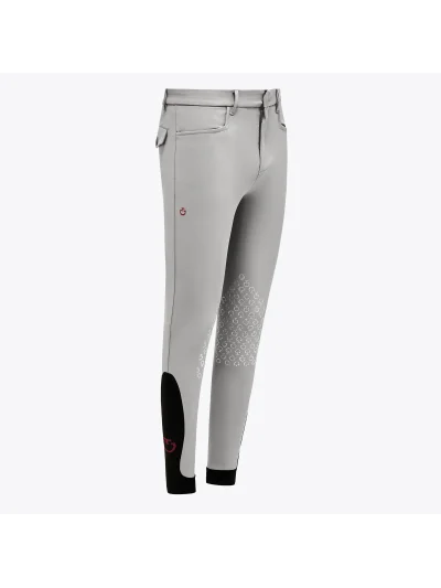 Pantalones de montar a caballo grises (grip rodilla) para hombre - Cavalleria Toscana - imagen 2