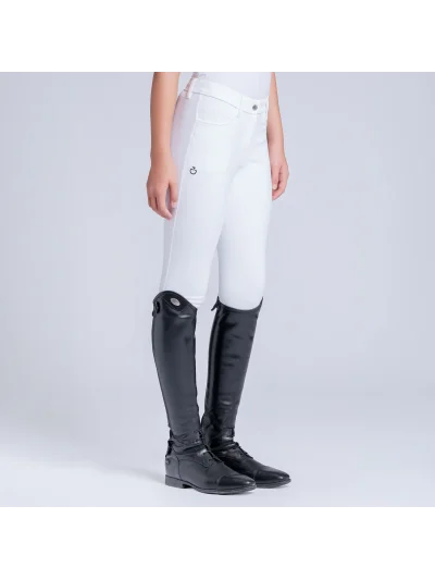 Pantalon d'équitation blanc à basanes pour fille - Cavalleria Toscana - imagen 2