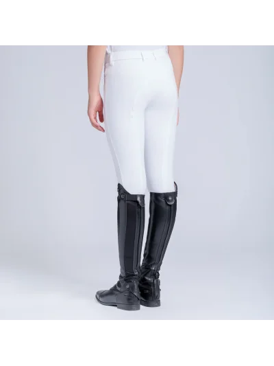 Pantalon d'équitation blanc à basanes pour fille - Cavalleria Toscana - imagen 3