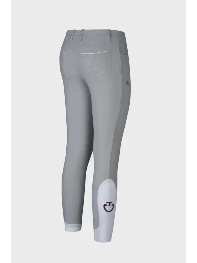 Pantalones de montar gris claro junior con grip en rodilla y bolsillos perforados - Cavalleria Toscana - imagen 2
