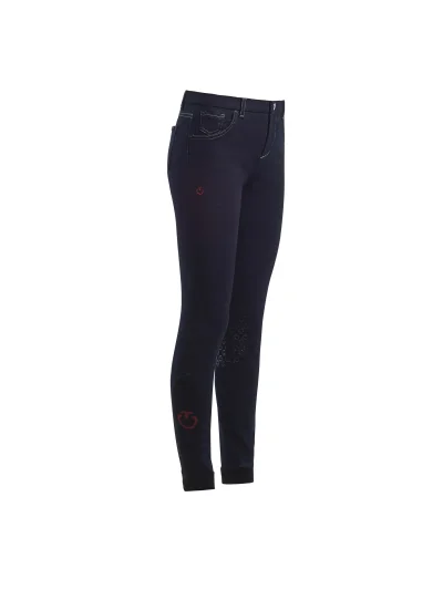 Pantalones vaqueros color oscuro con bolsillos (grip rodilla) junior unisex - Cavalleria Toscana - imagen 3