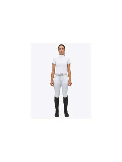 Polo de competición blanco de manga corta para niña - Cavalleria Toscana - imagen 2