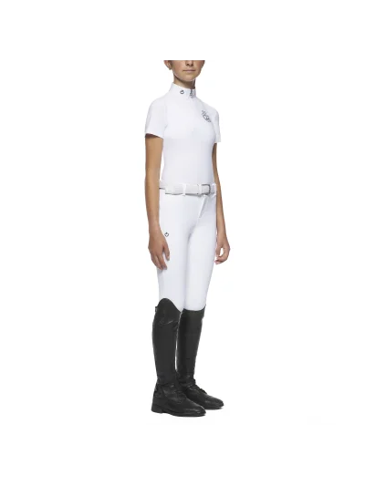 Polo de competición de manga corta blanco para niña - Cavalleria Toscana - imagen 3