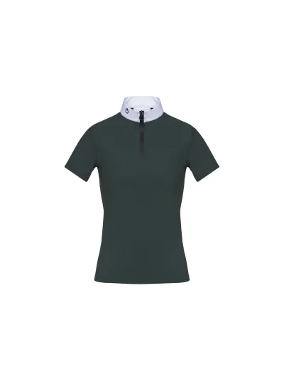 Polo de competición de manga corta verde oscuro y negro para niña - Cavalleria Toscana Revolution - imagen 2