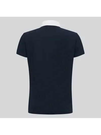 Polo de manga corta azul marino con el logo superior derecha para niño - Cavalleria Toscana - imagen 4