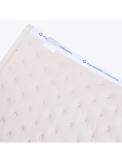 Tapis de saut beige (Rainy Day) matelassé à micro-logos brodés pour cheval et poney - Cavalleria Toscana - imagen 2