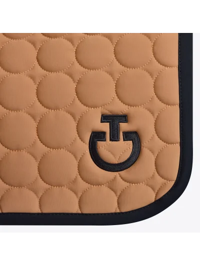 Sudadero de salto marrón claro con bordado circular y el logotipo en negro para caballo y pony Circle Quilted - Cavalleria Toscana - imagen 3
