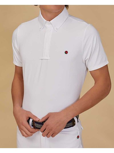 Polo de compétition à manches courtes blanc pour homme - Covina - Manfredi