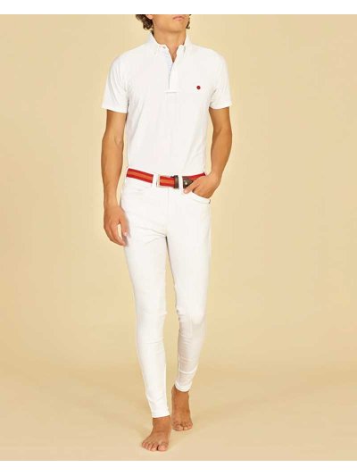 Pantalons d'équitation blanc (renfort au genou) pour homme - Del Mar - Manfredi