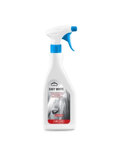 Shampooing sec en spray pour chevaux gris Easy White 500 ml - Veredus