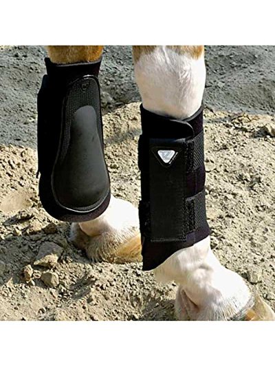 Lot de 2 protections d'entraînement noirs pour cheval et/ou poney - Tri-Zone - Equilibrium products