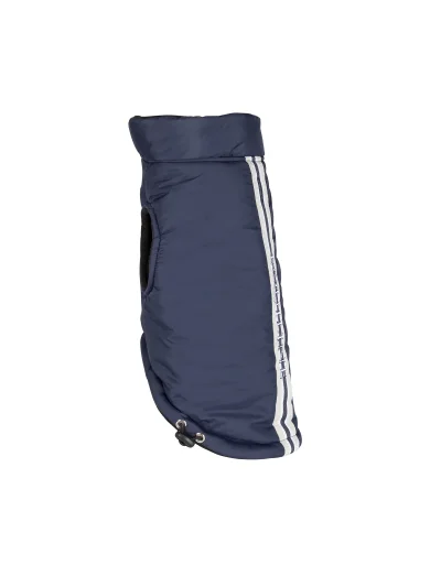 Manteau pour chien bleu marine avec una banda beige et blanche au dos Buzz - Equiline - imagen 2