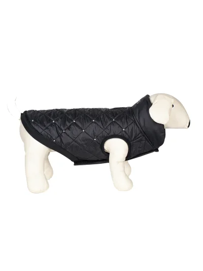 Manteau matelassé pour chien noir à strass Grinch - Equiline