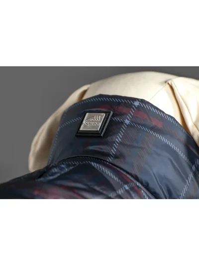 Manteau pour chien à imprimé tartan bleu marine et grenat Potty - Equiline - imagen 2