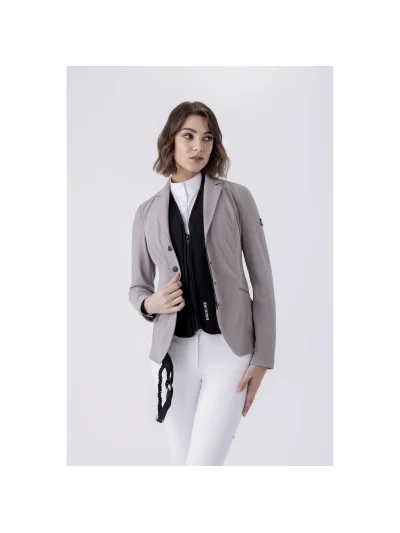Americana de competición Mujer muy fina Gris/Negro Cozyc - Equiline (compatible con Chaleco Airbag) - imagen 2