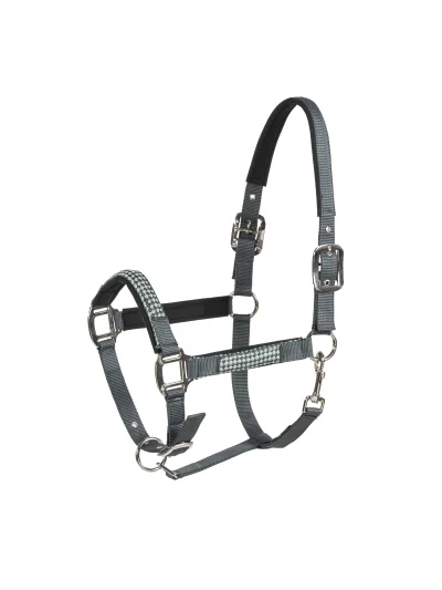 Cabezada de cuadra verde y azul marino con ramal para caballo Elerta - Equiline