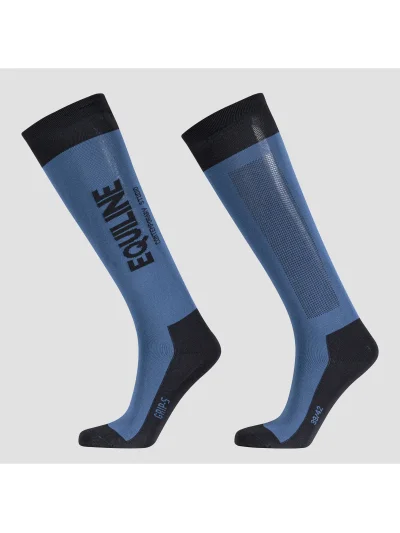 Blue high-top socks with vertical logo Cerlic - Equiline