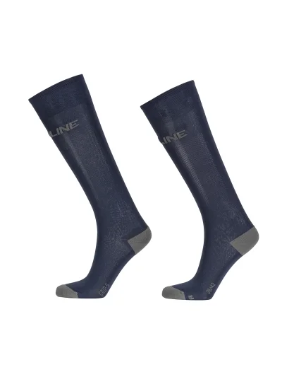 Navy blue high-top socks with gray signature Cairoc - Equiline
