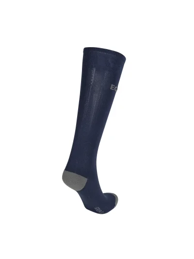 Navy blue high-top socks with gray signature Cairoc - Equiline - imagen 2