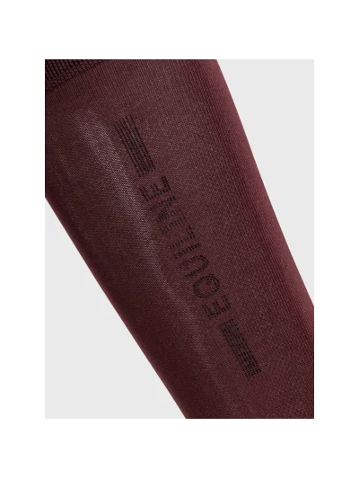 Women’s burgundy high-knee socks with vertical micro-stud logo Galz - Equiline - imagen 2