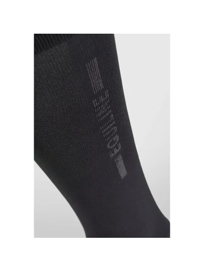 Women’s black knee-high socks with vertical micro-stud logo Galz - Equiline - imagen 2
