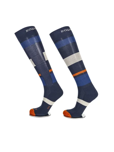 Socks Color navy blue with stripes unisex model Stripe - Equiline