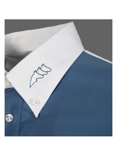 Camisa de competición Color azul con detalle frontal para hombre Stargate - Equiline - imagen 3