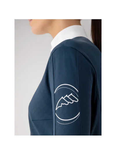 Navy and white long-sleeve competition shirt for women Estock - Equiline - imagen 2