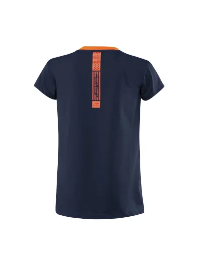 T-shirt casual ou d'entraînement à manches courtes bleu marine et orange junior unisexe Justin - Equiline - imagen 2