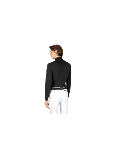 Camiseta técnica de entrenamiento de manga larga negra de invierno para hombre - Equiline - imagen 3