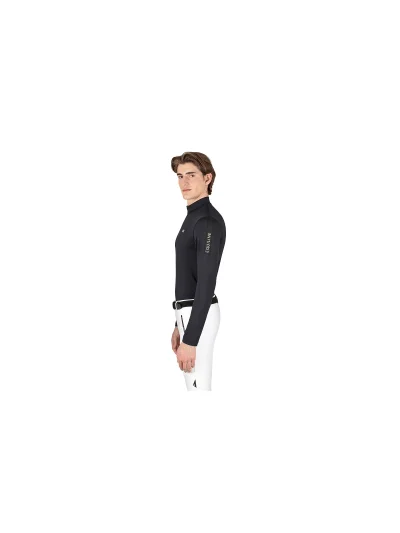 Camiseta técnica de entrenamiento de manga larga negra de invierno para hombre - Equiline - imagen 4