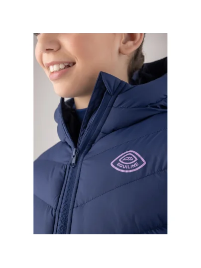 Junior Cetz Navy Quilted Vest with Pink Logo - Equiline - imagen 3